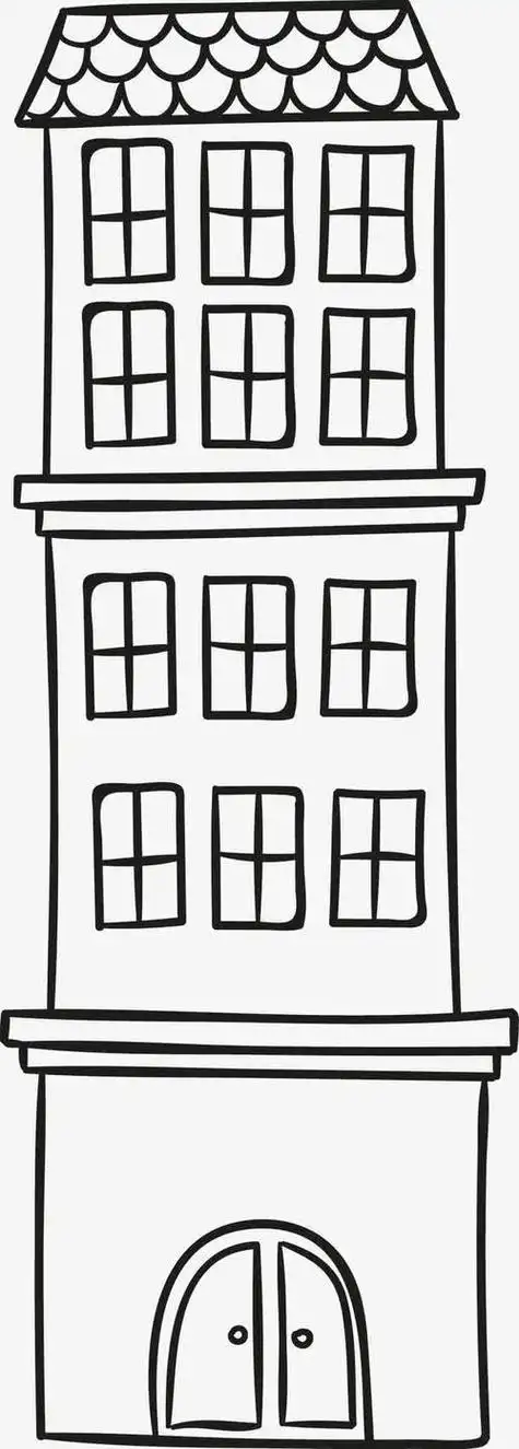 高楼大厦简笔画怎么画?求怎么迅速把楼房变成线稿?