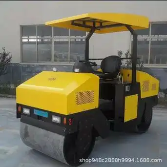 激振力小型压路机 双驱双振单轮压土机 6吨柴油震动小碾子