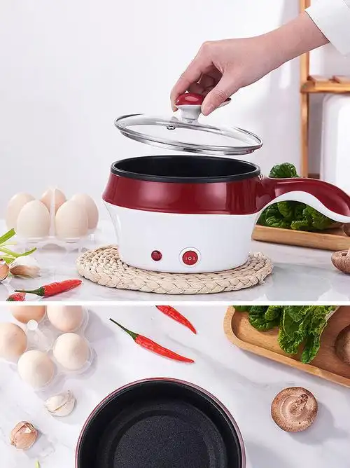 多功能迷你小电煮锅电火锅办公室学生宿舍电煎锅不粘电炒锅电热锅