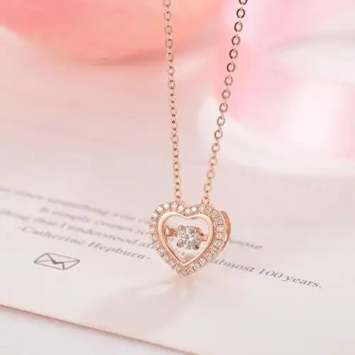 真心真意18k金钻石项链女款