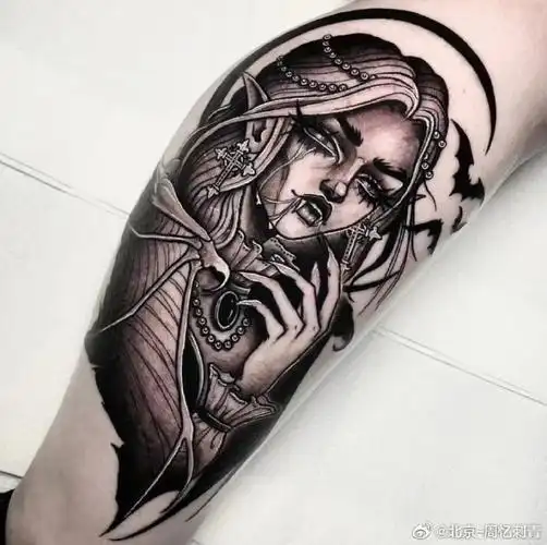 今日纹身图案分享    暗黑手臂纹身    #纹身分享##纹身设计##北京