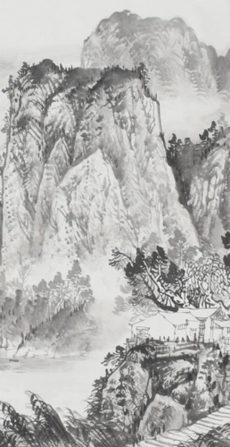 冯老师1现代作家写意小六尺水墨山水画