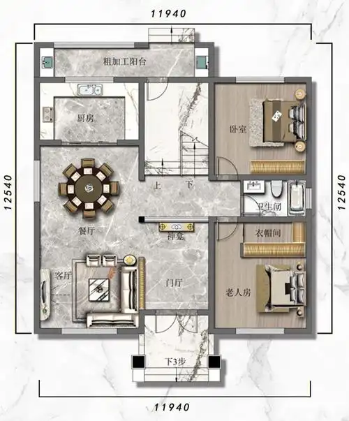 分享三层简欧现代风格别墅设计设计图纸