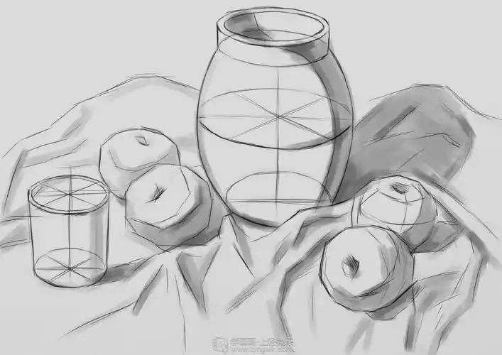 临摹组合静物组合—素描速写静物提高训练