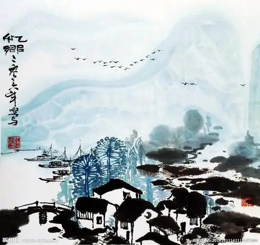 江南烟雨周熙鵾国画作品图片