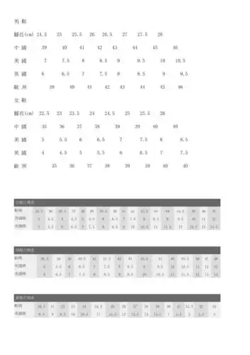 adidasnike各大鞋码对照表doc