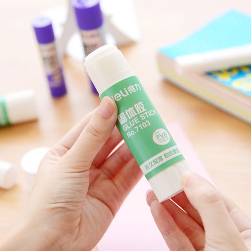 得力三年二班文具pvapvp白色变色固体学生胶水胶棒