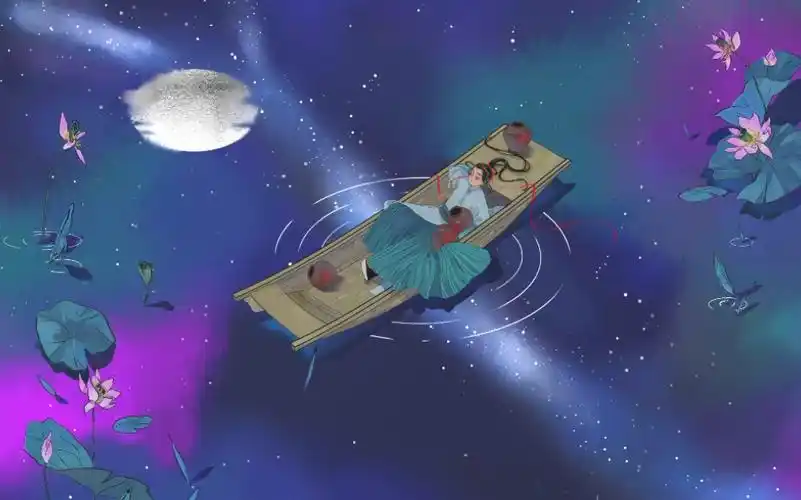 【板绘】醉后不知天在水,满船清梦压星河.