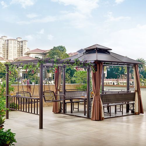 依威欢 户外凉亭花园庭院遮阳棚露台阳台休闲亭子室外楼顶防腐木葡萄