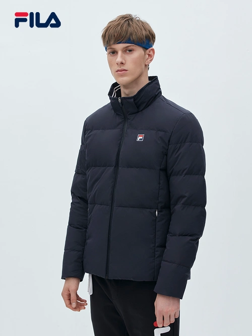 fila斐乐官方羽绒服男2021年冬季新款轻薄短款连帽休闲保暖外套