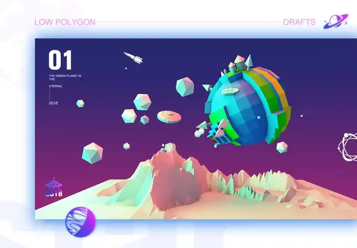 c4d太空星球海报