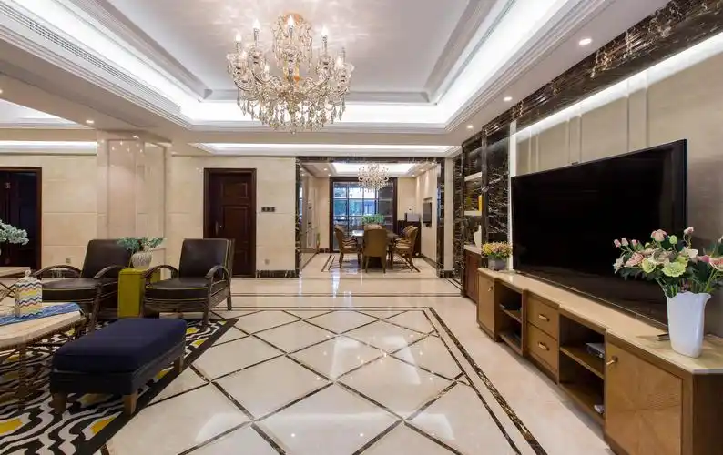 大户型新古典混搭装修客厅过道