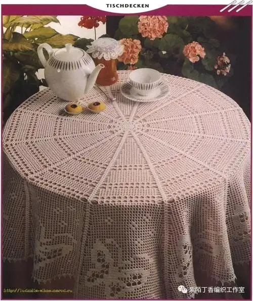 多款钩针圆形大桌布附图解
