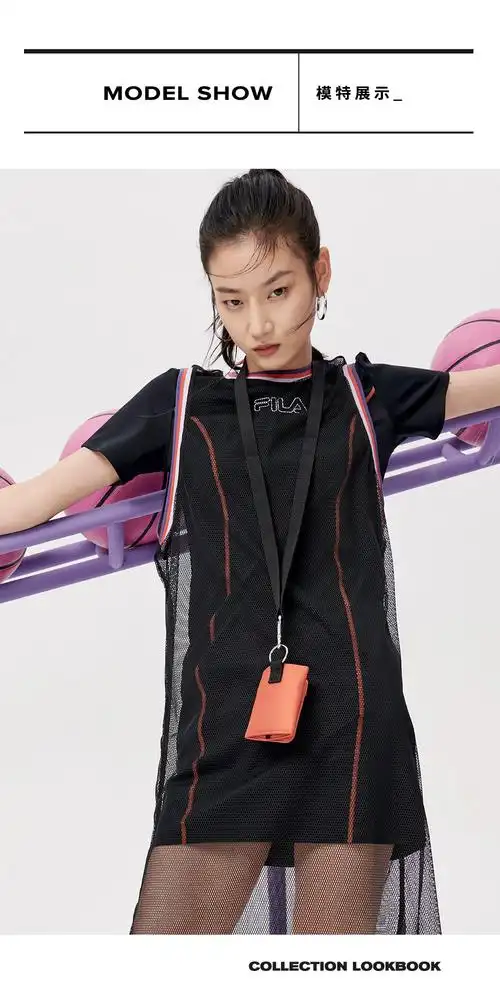 fila fusion斐乐kki明星同款女子连衣裙2021春夏新款双层运动裙