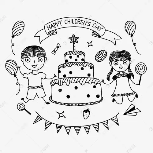 线描儿童简笔画