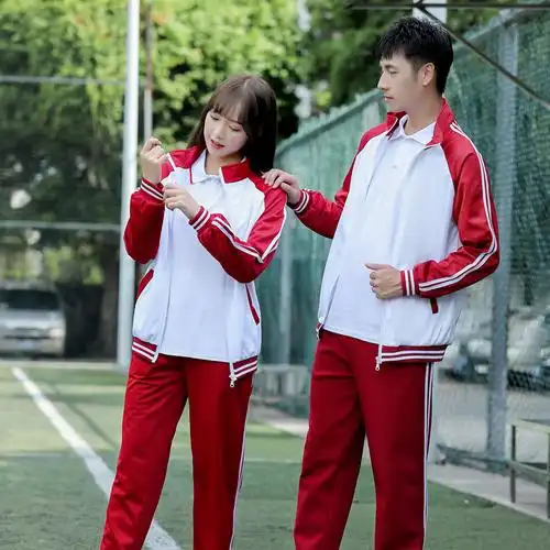 人不彪悍少年红色校服套装高中中学生小学男女校服