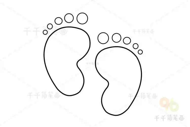 脚印手账简笔画