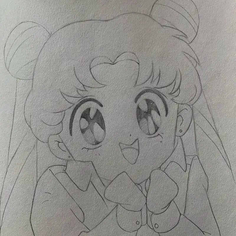 78漫画 手绘教程 美少女战士78 教程详解9599 首先定好头的