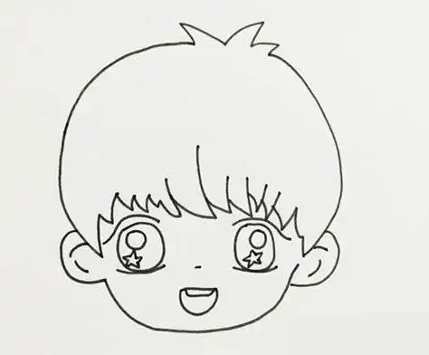 顽皮的弟弟 简笔画教程-e学堂帅气小男孩简笔画怎么画简单又漂亮短发