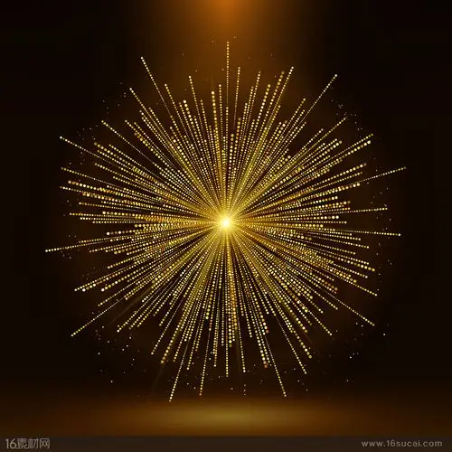 金色放射状光线矢量素材