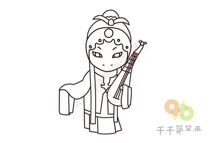 戏曲人物动漫简笔画