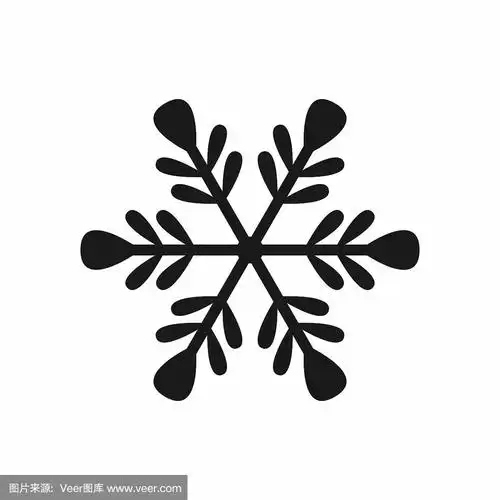 孤立的平坦的雪花.符号,图标,标志.