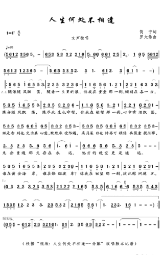 陈慧娴--人生何处不相逢-简谱口琴谱-学口琴音乐网
