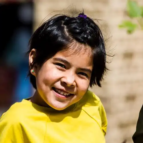 孩子甜美的笑容