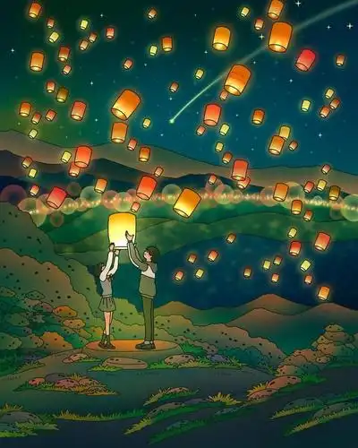 插画师luuuxiaillustration将宫崎骏动漫中的风景制