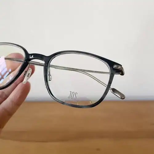 德国女纯蓝光近视高度钛可透明商务方框简约眼镜架