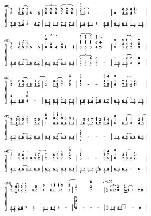 勇气梁静茹钢琴简谱-虫虫乐谱