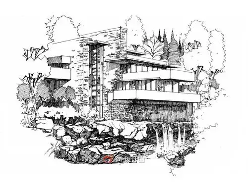 史上最全流水别墅手绘与快题100p