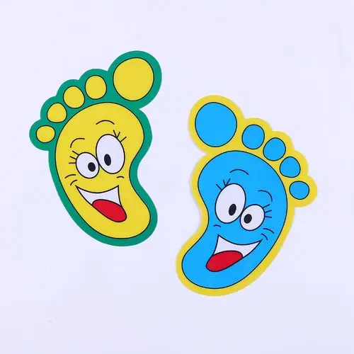 幼儿园小脚丫地贴楼梯防水耐磨卡通小心台阶地贴纸地滑小脚印定做