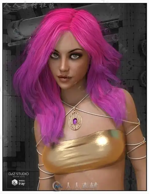 女性鲜艳漂亮的头发3d模型合辑