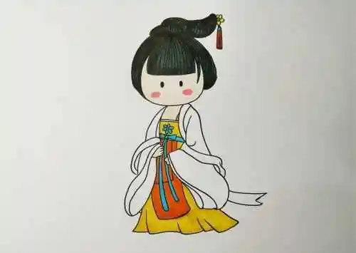超简单古装美女简笔画怎么画 全身古装美女简笔画教程