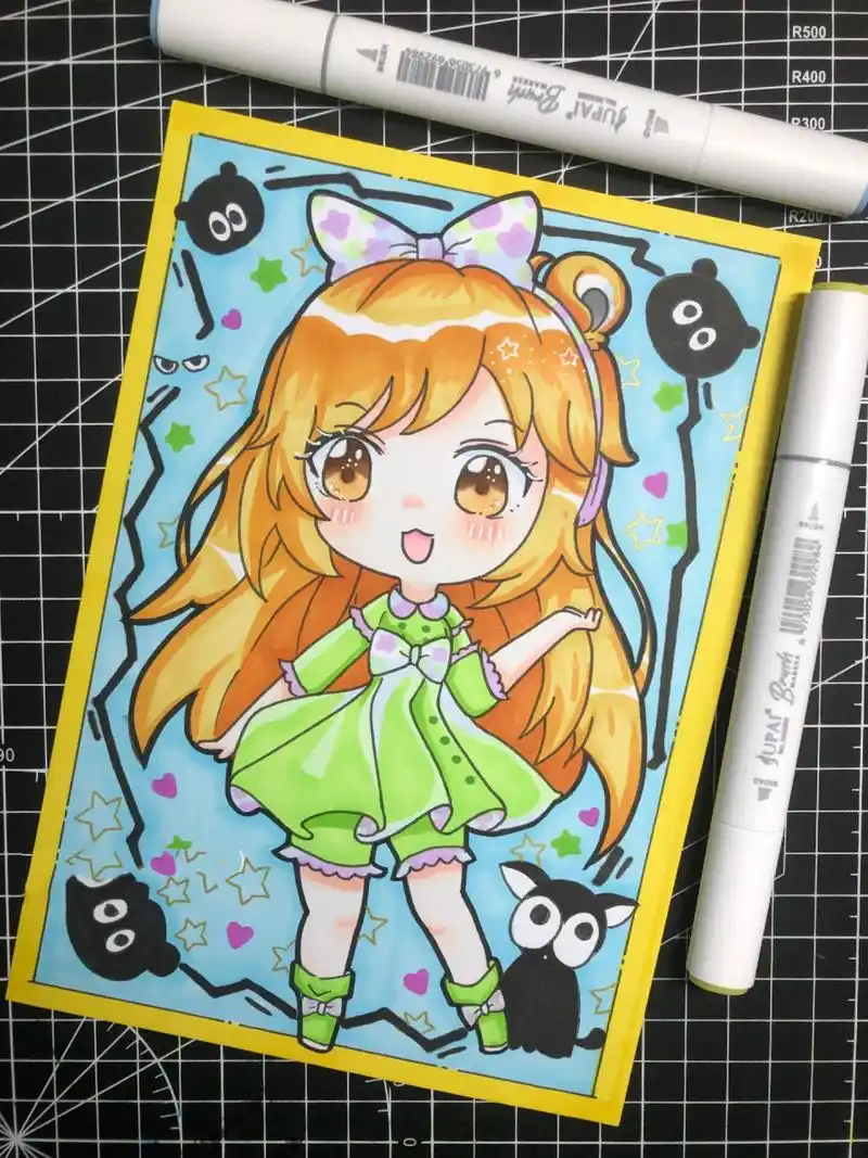 q版|初级动漫全身女生人物系列(附步骤图) 临摹作品表明出处 @作者