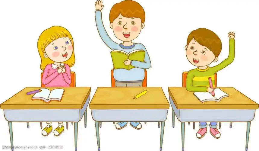 卡通回答问题的学生