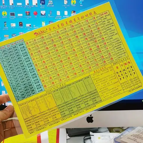 2024年九星躲星顺星年龄对照表十二生肖值年神煞表飞星图龙年塑封