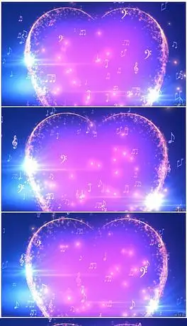 紫色星空心形浪漫唯美音符婚庆音乐相册背景
