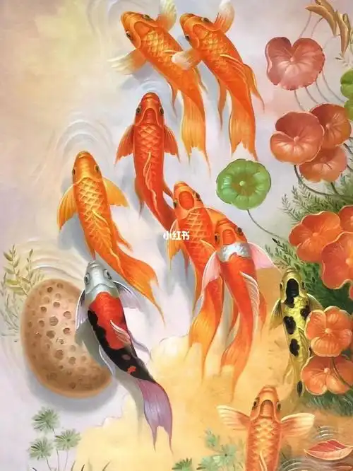 九鱼聚财锦绣前程九鱼图长长久久