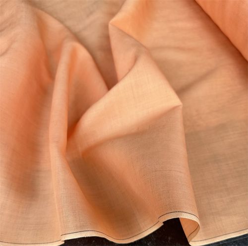 日本进口细腻光泽桔粉色100%苎麻麻料布料设计师连衣裙衬衫布料