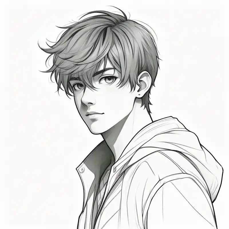 96高冷帅哥黑白素描头像94