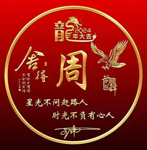 2024你该换个微信头像了,28张高端大气姓氏签名头像,请查收