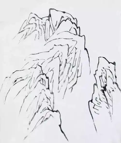 立的时候要知道转折和走向,高低错落 重点是山的转折走势,大小,结构