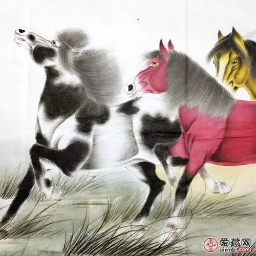 【八骏图】240*96cm未装裱 【简介-价格798元-爱藏拍卖-爱藏网