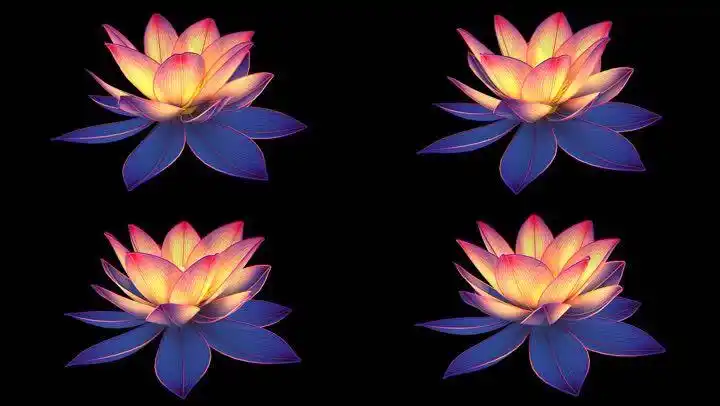 小俯视荷花360度旋转(带透明通道)_1920x1080_高清视频素材下载(编号