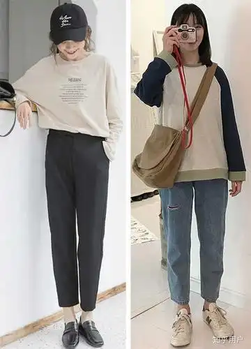 萝卜裤搭配长t恤还是比较适合现在这个时间的, 满满的春天气息且有