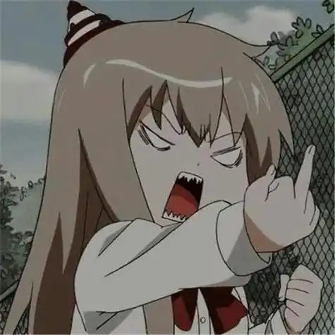 竖中指动漫头像图片 二次元竖中指卡通头像