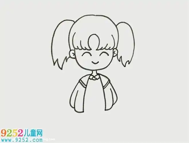 卡通画人物可爱小女孩小女孩简笔画教程