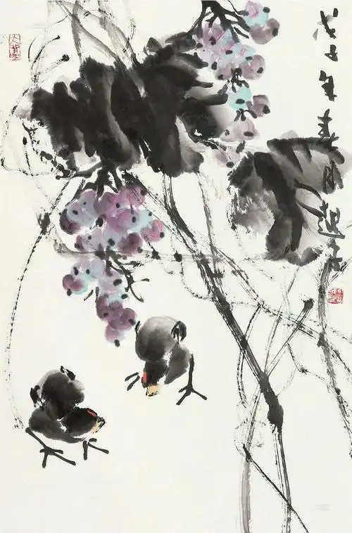 陆越子双鸣与葡萄镜心